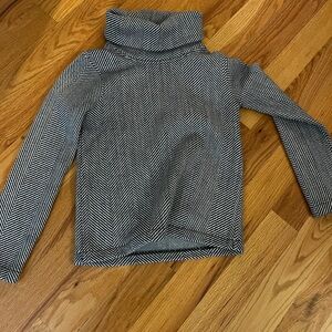 J. Crew Chevron Patterned Black and White Women's cowl neck Sweater